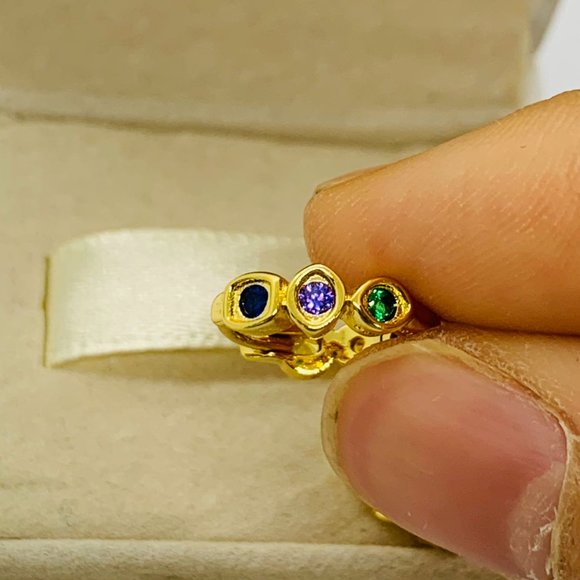 Pandora Marvel The Avengers Infinity Stones Hoop Earrings Gold - Picture 3 of 12